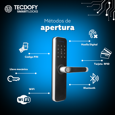 Cerradura electronica inteligente H5 Black Silver TECDOFY SMART LOCKS